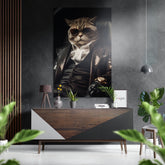Cat Boss Brushed Aluminum Dibond Wall Art.